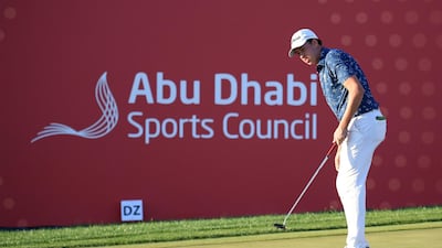 Josh Hill putts on the 18th green during Day One of the Abu Dhabi HSBC Championship, presented by EGA. Getty Images