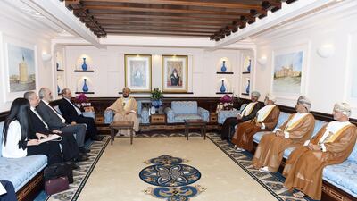 Sayyid Asaad bin Tariq Al Said, Deputy Prime Minister for Relations and International Cooperation and Special Representative of His Majesty Sultan Qaboos, receives Syrian Foreign Minister Faisal Mekdad. Oman News Agency