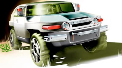 An early design sketch of the FJ Cruiser.