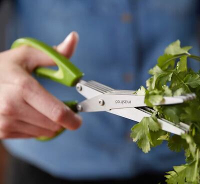 Mastard’s 5-Blade Herb Scissors allow you to cut directly off the plant. Photo: Mastard