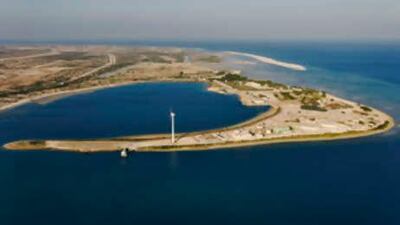 A wind turbine operation on Sir Bani Yas island.