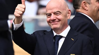Fifa president Gianni Infantino in the stands before the England v Norway match. Reuters