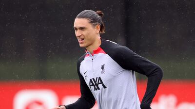 Soccer Football - Champions League - Liverpool Training - AXA Training Centre, Liverpool, Britain - September 12, 2022 Liverpool's Darwin Nunez during training Action Images via Reuters / Molly Darlington