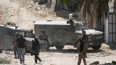 Israeli soldiers in the occupied West Bank city of Tulkarm. AP