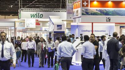 Nearly 2,000 exhibitors from 46 countries are attending the Water, Energy, Technology, and Environment Exhibition in Dubai. Antonie Robertson / The National