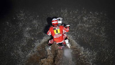 France’s Adrien Van Beveren powers his Yamaha motorcycle during the Stage 1 of the Dakar Rally 2017 staged between Asuncion and Resistencia, Argentina. Franck Fife / AFP Photo