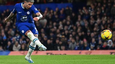 Enzo Fernandez - 7. A tidy display from the debutant who produced some majestic long-range passes and ruffled the feathers of Mitrovic. Picked out Mount with an X-rayed pass and curled a beauty of a strike wide of Leno’s right post. AFP