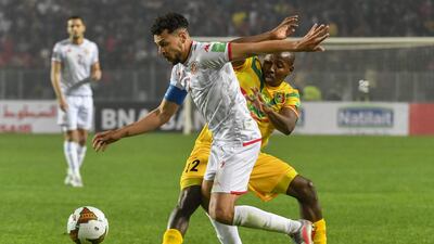 Tunisia midfielder Youssef Msakni and Mali's Sekou Koita. AFP