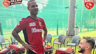 Punjab Kings' Shikhar Dhawan, left, ahead of IPL 2023. @punjabkingsipl / Instagram