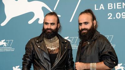 Palestinian twin brothers and directors Tarzan and Arab Nasser. La Biennale di Venezia.