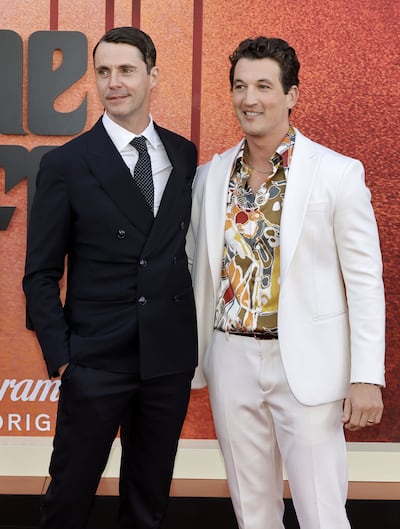 Matthew Goode and Miles Teller at the premiere of 'The Offer' in Los Angeles. AFP