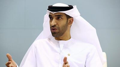 Dr Thani Al Zeyoudi, director of energy and climate change at the Ministry of Foreign Affairs, speaks during the World Energy Congress in South Korea. SeongJoon Cho / Bloomberg News