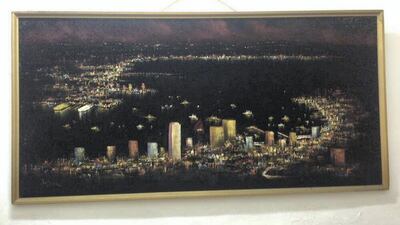 Dubai Creek in 80s Painting. Description: "Canvas Painting of the emergence of Dubai with few buildings". Verified by dubizzle? Yes. Courtesy Dubizzle