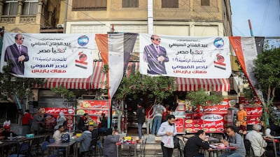 Election banners for President Abdel Fattah El Sisi in the Cairo suburb of Heliopolis. Bloomberg