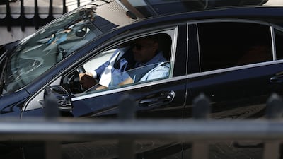 Cristiano Ronaldo arrives in a vehicle with tinted windows to appear at a court in Pozuelo de Alarcon. oscar Del Pozo / AFP