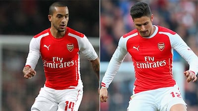 Theo Walcott scored 14 goals in his best league season, 2012/13 while Olivier Giroud scored 16 goes in 2013/14. (Ian Kington / APF and and Paul Gilham / Getty Images)