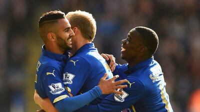Right midfield: Riyad Mahrez, Leicester City. Created Leicester’s first goal and scored their second as he tormented Burnley in Saturday’s entertaining 2-2 draw. (Photo: Laurence Griffiths / Getty Images)
