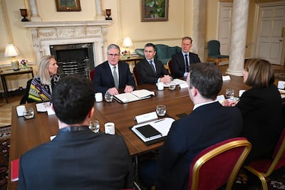 UK Prime Minister Keir Starmer hosts social media industry leaders to discuss child safety online in April. Getty Images