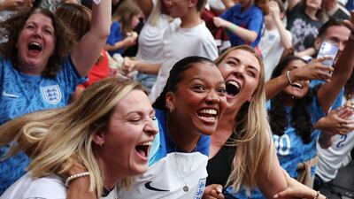 England fans watching the Women's World Cup semi-final match between Australia and England in London. EPA