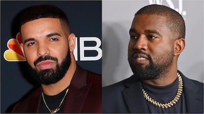 The animosity between rappers Drake and Kanye West resulted in bumper streaming numbers for both artists. EPA; AFP