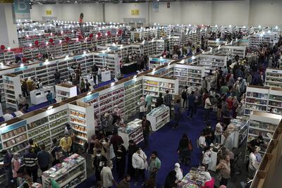 Visitors at the Cairo International Book Fair, which opened Thursday.