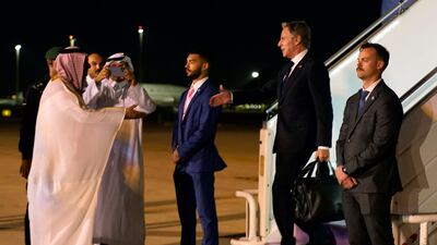 Mr Blinken arrives in Riyadh, Saudi Arabia, after a one-day tour of Jordan, Qatar, and Bahrain. AFP