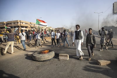 Protesters burn tyres during demonstrations in Khartoum in April 2023, amid escalating conflict and political instability that have contributed to Sudan’s deepening humanitarian crisis. AFP