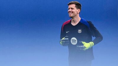 Barcelona goalkeeper Wojciech Szczesny during a training session. EPA