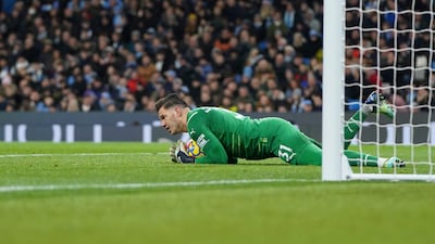 MAN CITY RATINGS: Ederson, 8 - A few routine stops from the Brazilian who wasn’t really troubled, apart from a brave collection at the feet of Canos for which he was rewarded with an accidental whack in the head from the Brentford man. AP Photo