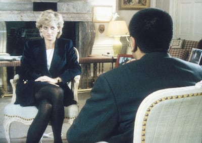 Martin Bashir interviews Princess Diana in Kensington Palace. Getty Images