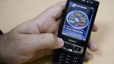 The 'riskometer' mobile phone device, which was developed by Professor Ashraf Khalil.