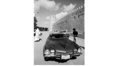 Outside the walls of Qasr Al Hosn in 1974, during the period when Frauke Heard-Bey was working at the fort. Jack Burlot