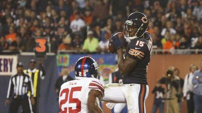Brandon Marshall had nine catches for 87 yards and two touchdowns in a Thursday night win against the Giants. Charles Rex Arbogast / AP