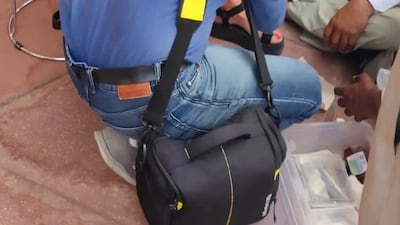 Spanish tourist Sandra who was injured after attacked by monkeys at the iconic Taj Mahal in Agra in Uttar Pradesh on Monday. Photo: P Sharma