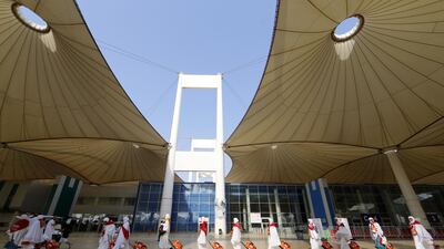 Muslim pilgrims arrive at Jeddah airport, prior to the start of the annual Hajj pilgrimage in the holy city of Makkah. Karim Sahib / AFP