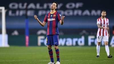 Sergio Busquets – 6. Cut a dispirited figure as he collected the runners up shield after Messi was sent off, but he knew the Basques deserved their victory after taking the game to the Catalans from the start. Getty Images