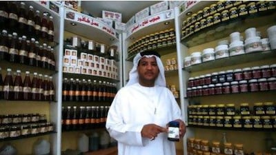Abdul Aziz Bamadhaf is the owner of Bees Kingdom. Fatima Al Marzooqi / The National