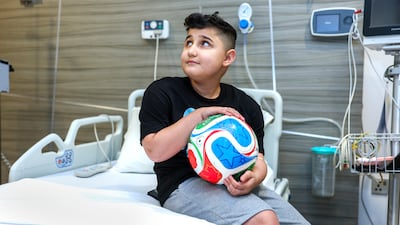 Yigit Elma will be the first patient with Duchenne muscular dystrophy to be treated at Burjeel Medical City. Victor Besa / The National