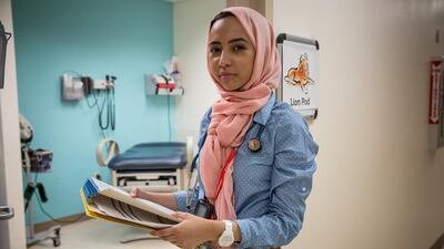 Emirati Fatima Al Dhaheri hopes her learning experience in the United States can benefit her country when she eventually returns to work as a paediatritian in the UAE. Evelyn Hockstein for The National