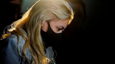 Veronica Ojeda, ex-wife of former Maradona, arrives at the clinic. AFP