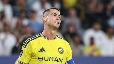 Al Nassr's Cristiano Ronaldo during the AFC Champions League match against Neftchi Fergana at the Al Awwal Park in Riyadh. AFP