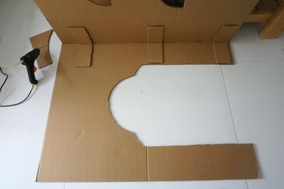 The cardboard walls can be glued together using strips of cardboard. Courtesy My 1st Masjid