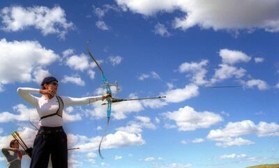 'Thelma & Louise' actress Geena Davis reached the semi-final Olympics qualifying stage for the Sydney 2000 Summer Games. ALLSPORT