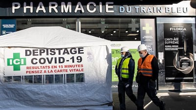 France is placed in a second national lockdown, dubbed 'reconfinement' to battle a surge in Covid-19 coronavirus cases, averaging 40,000 new daily cases. EPA