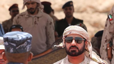 Emirati Brig Gen Ali Saif Al Kaabi, commander of the Saudi and UAE coalition forces in Yemen, attending the graduation of new UAE-trained police cadets in Mukalla. AFP