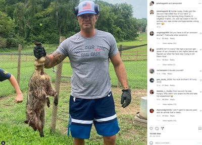 Pete Hegseth's 'kafir' tattoo is visible in this photograph posted on Instagram last year, before he became Defence Secretary. Photo: Instagram screengrab