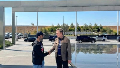 Sheikh Tahnoon engaged in discussions with Elon Musk about the latest developments in advanced technology and AI.