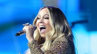 US singer Mariah Carey performs at the One Year to Go concert, for Expo 2020 Dubai, at Burj Park, Downtown Dubai, on Sunday, October 20. EPA