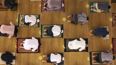 Muslims at the Naif Mosque in Dubai pray during the Laylat Al Qadr (Night of Destiny), which marks the night in which the Quran was first revealed to the Prophet Mohammed. AFP