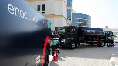 Emirates National Oil Company launched a new on-demand fuel service called Enoc Link earlier this month. Pawan Singh / The National